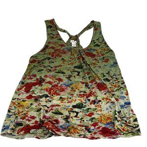 Monroe & Main Women's Floral Rayon Tank Top 1X Blouse Multicolor